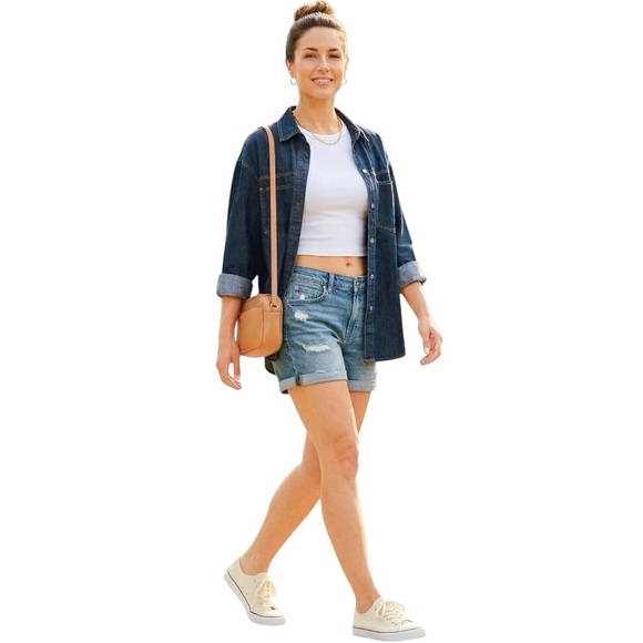 Banjara Tops - Banjara Oversized Denim Shirt Jean pockets small NWT